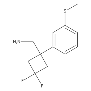 {3,3-Difluoro-1-[3-(methylsulfanyl)phenyl]cyclobutyl}methanamine Structure