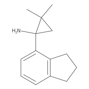 1-(2,3-dihydro-1H-inden-4-yl)-2,2-dimethylcyclopropan-1-amine结构式