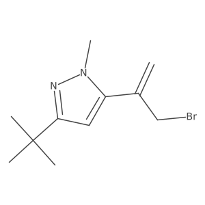 5-(3-bromoprop-1-en-2-yl)-3-tert-butyl-1-methyl-1H-pyrazole结构式