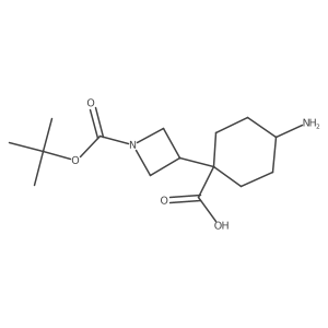 4-Amino-1-{1-[(tert-butoxy)carbonyl]azetidin-3-yl}cyclohexane-1-carboxylic acid结构式