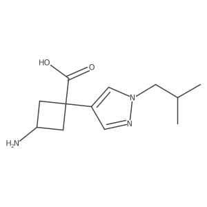 3-amino-1-[1-(2-methylpropyl)-1H-pyrazol-4-yl]cyclobutane-1-carboxylic acid Structure