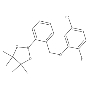 2-[2-[(5-Bromo-2-fluoro-phenoxy)methyl]phenyl]-4,4,5,5-tetramethyl-1,3,2-dioxaborolane结构式