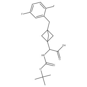 2-[3-[(2,5-Difluorophenyl)methyl]-1-bicyclo[1.1.1]pentanyl]-2-[(2-methylpropan-2-yl)oxycarbonylamino]acetic acid结构式
