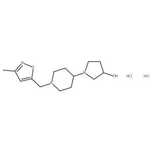 1-(1-((3-Methylisoxazol-5-yl)methyl)piperidin-4-yl)pyrrolidin-3-ol dihydrochloride结构式