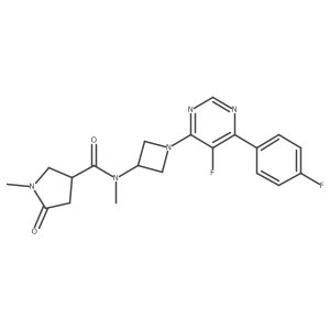 N-{1-[5-fluoro-6-(4-fluorophenyl)pyrimidin-4-yl]azetidin-3-yl}-N,1-dimethyl-5-oxopyrrolidine-3-carboxamide结构式