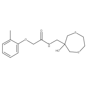 N-[(6-Hydroxy-1,4-dithiepan-6-yl)methyl]-2-(2-methylphenoxy)acetamide Structure