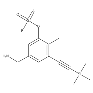 5-(Aminomethyl)-2-methyl-3-[2-(trimethylsilyl)ethynyl]phenyl sulfurofluoridate结构式