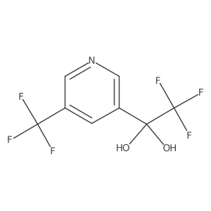 2,2,2-Trifluoro-1-(5-(trifluoromethyl)pyridin-3-yl)ethane-1,1-diol Structure