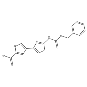 4-(2-{[(benzyloxy)carbonyl]amino}-1,3-thiazol-4-yl)-1H-pyrrole-2-carboxylic acid结构式
