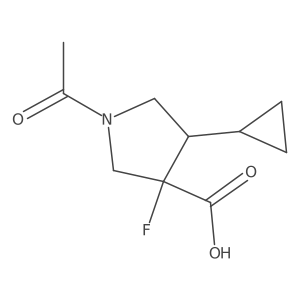 1-Acetyl-4-cyclopropyl-3-fluoropyrrolidine-3-carboxylic acid结构式