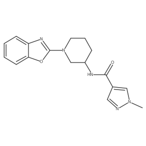 N-[1-(1,3-benzoxazol-2-yl)piperidin-3-yl]-1-methyl-1H-pyrazole-4-carboxamide结构式
