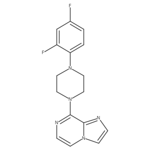 1-(2,4-Difluorophenyl)-4-{imidazo[1,2-a]pyrazin-8-yl}piperazine结构式