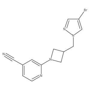 2-{3-[(4-bromo-1H-pyrazol-1-yl)methyl]azetidin-1-yl}pyridine-4-carbonitrile结构式