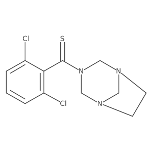(2,6-Dichlorophenyl)-1,3,5-triazabicyclo[3.2.1]oct-3-ylmethanethione结构式