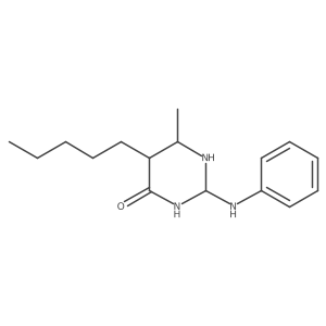 2-Anilino-6-methyl-5-pentyl-1,3-diazinan-4-one结构式