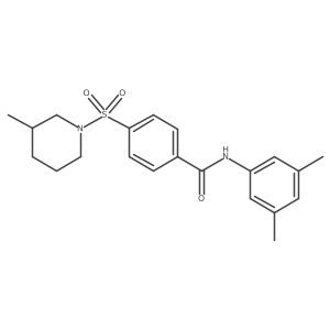 N-(3,5-dimethylphenyl)-4-((3-methylpiperidin-1-yl)sulfonyl)benzamide结构式