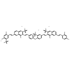Tetrasodium;6-[(2,4-diaminophenyl)diazenyl]-3-[[4-[4-[[7-[(2,4-diamino-5-sulfonatophenyl)diazenyl]-1-hydroxy-3-sulfonatonaphthalen-2-yl]diazenyl]anilino]-3-sulfonatophenyl]diazenyl]-4-hydroxynaphthalene-2-sulfonate结构式