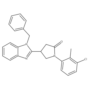 4-(1-benzyl-1H-benzo[d]imidazol-2-yl)-1-(3-chloro-2-methylphenyl)pyrrolidin-2-one结构式