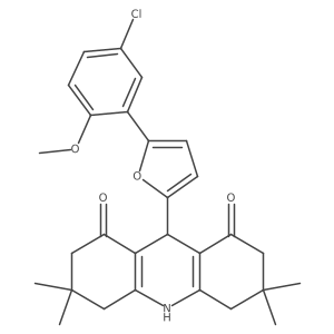 9-(5-(5-Chloro-2-methoxyphenyl)furan-2-yl)-3,3,6,6-tetramethyl-3,4,6,7,9,10-hexahydroacridine-1,8(2H,5H)-dione Structure