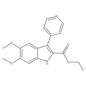 Ethyl 5,6-dimethoxy-3-(4-pyridinyl)-1H-indole-2-carboxylate结构式
