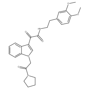 N-(3,4-dimethoxyphenethyl)-2-oxo-2-(1-(2-oxo-2-(pyrrolidin-1-yl)ethyl)-1H-indol-3-yl)acetamide结构式