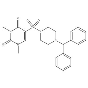 5-((4-benzhydrylpiperazin-1-yl)sulfonyl)-1,3-dimethylpyrimidine-2,4(1H,3H)-dione结构式