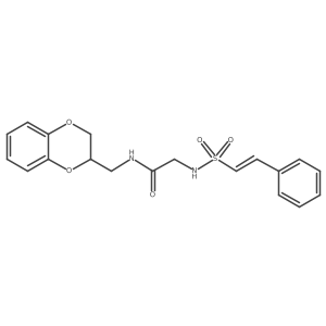 N-[(2,3-dihydro-1,4-benzodioxin-2-yl)methyl]-2-(2-phenylethenesulfonamido)acetamide结构式