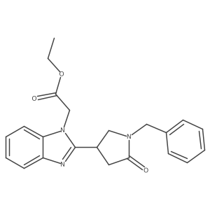 Ethyl 2-{2-[5-oxo-1-benzylpyrrolidin-3-yl]benzimidazolyl}acetate Structure