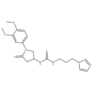 1-(3-(1H-imidazol-1-yl)propyl)-3-(1-(3,4-dimethoxyphenyl)-5-oxopyrrolidin-3-yl)urea结构式