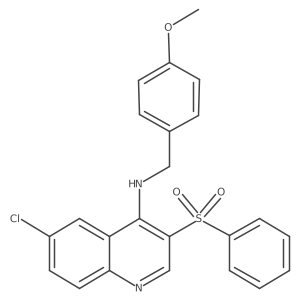 6-chloro-N-(4-methoxybenzyl)-3-(phenylsulfonyl)quinolin-4-amine结构式