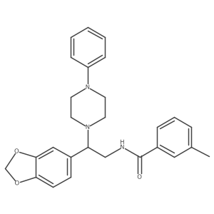 N-[2-(2H-1,3-benzodioxol-5-yl)-2-(4-phenylpiperazin-1-yl)ethyl]-3-methylbenzamide Structure
