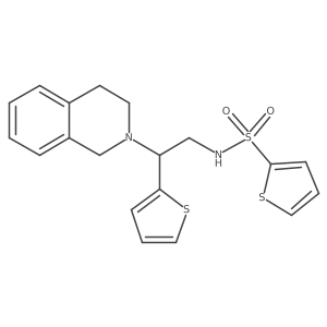 N-(2-(3,4-dihydroisoquinolin-2(1H)-yl)-2-(thiophen-2-yl)ethyl)thiophene-2-sulfonamide结构式