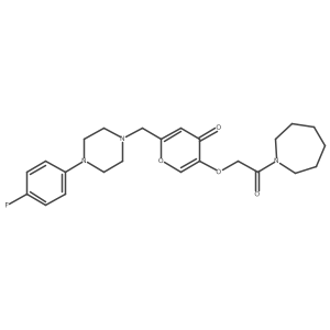 5-(2-(azepan-1-yl)-2-oxoethoxy)-2-((4-(4-fluorophenyl)piperazin-1-yl)methyl)-4H-pyran-4-one结构式