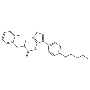 N-[4-(4-butoxyphenyl)-1,2,5-oxadiazol-3-yl]-2-(2-fluorophenoxy)propanamide结构式