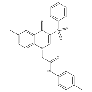 2-[3-(benzenesulfonyl)-6-methyl-4-oxo-1,4-dihydroquinolin-1-yl]-N-(4-methylphenyl)acetamide Structure