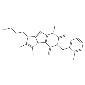8-(3-hydroxypropyl)-1,6,7-trimethyl-3-(2-methylbenzyl)-1H-imidazo[2,1-f]purine-2,4(3H,8H)-dione结构式