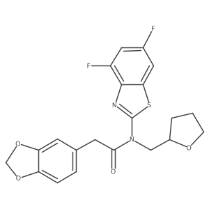 2-(benzo[d][1,3]dioxol-5-yl)-N-(4,6-difluorobenzo[d]thiazol-2-yl)-N-((tetrahydrofuran-2-yl)methyl)acetamide Structure