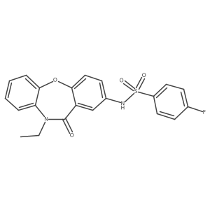 N-(10-ethyl-11-oxo-10,11-dihydrodibenzo[b,f][1,4]oxazepin-2-yl)-4-fluorobenzenesulfonamide结构式