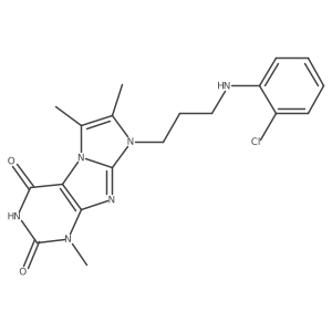 8-(3-((2-chlorophenyl)amino)propyl)-1,6,7-trimethyl-1H-imidazo[2,1-f]purine-2,4(3H,8H)-dione Structure