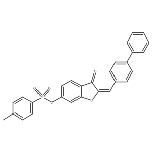 (2Z)-2-(biphenyl-4-ylmethylidene)-3-oxo-2,3-dihydro-1-benzofuran-6-yl 4-methylbenzenesulfonate Structure