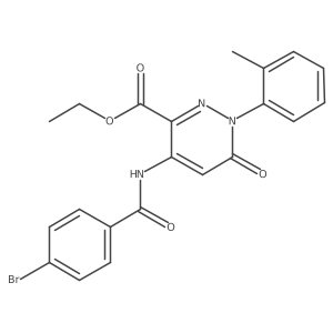 Ethyl 4-(4-bromobenzamido)-6-oxo-1-(o-tolyl)-1,6-dihydropyridazine-3-carboxylate Structure