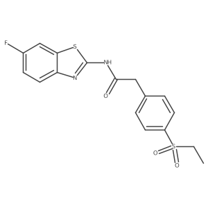 2-(4-(ethylsulfonyl)phenyl)-N-(6-fluorobenzo[d]thiazol-2-yl)acetamide结构式