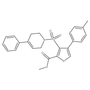 methyl 4-(4-methylphenyl)-3-[(4-phenyl-3,6-dihydropyridin-1(2H)-yl)sulfonyl]thiophene-2-carboxylate Structure