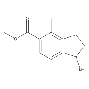 Methyl (R)-1-amino-4-methyl-2,3-dihydro-1H-indene-5-carboxylate结构式