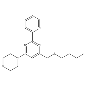 4-(Butylsulfanylmethyl)-6-morpholin-4-yl-2-pyridin-2-yl-pyrimidine结构式