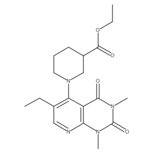 Ethyl 1-(6-ethyl-1,3-dimethyl-2,4-dioxo-1,2,3,4-tetrahydropyrido[2,3-d]pyrimidin-5-yl)piperidine-3-carboxylate结构式