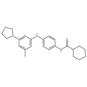 N-(4-{[4-methyl-6-(pyrrolidin-1-yl)pyrimidin-2-yl]amino}phenyl)cyclohexanecarboxamide Structure
