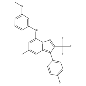 3-(4-fluorophenyl)-N-(3-methoxyphenyl)-5-methyl-2-(trifluoromethyl)pyrazolo[1,5-a]pyrimidin-7-amine Structure