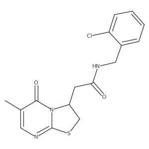 N-[(2-chlorophenyl)methyl]-2-{6-methyl-5-oxo-2H,3H,5H-[1,3]thiazolo[3,2-a]pyrimidin-3-yl}acetamide Structure
