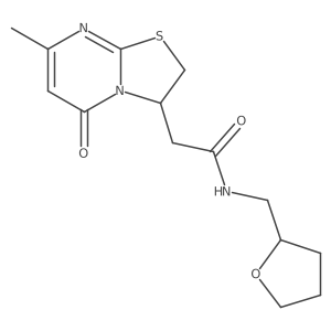 2-{7-methyl-5-oxo-2H,3H,5H-[1,3]thiazolo[3,2-a]pyrimidin-3-yl}-N-[(oxolan-2-yl)methyl]acetamide结构式